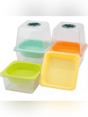 NWT 4 of Microgreen Growing Trays, 5" × 5"